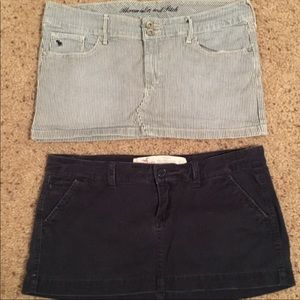 Abercrombie & Fitch striped skirt and Hollister dark blue skirt